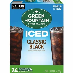 Green Mountain Coffee® Single-Serve K-Cup® Pods, Medium Roast, Brew Over Ice Classic Black, Carton Of 24