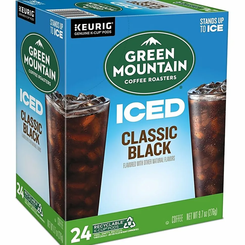 Green Mountain Coffee® Single-Serve K-Cup® Pods, Medium Roast, Brew Over Ice Classic Black, Carton Of 24