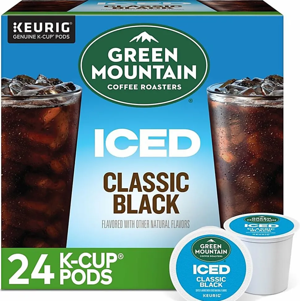 Green Mountain Coffee® Single-Serve K-Cup® Pods, Medium Roast, Brew Over Ice Classic Black, Carton Of 24