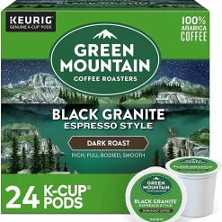 Green Mountain Coffee® Single-Serve Coffee K-Cup®, Black Granite Espresso, Carton Of 24 Pods