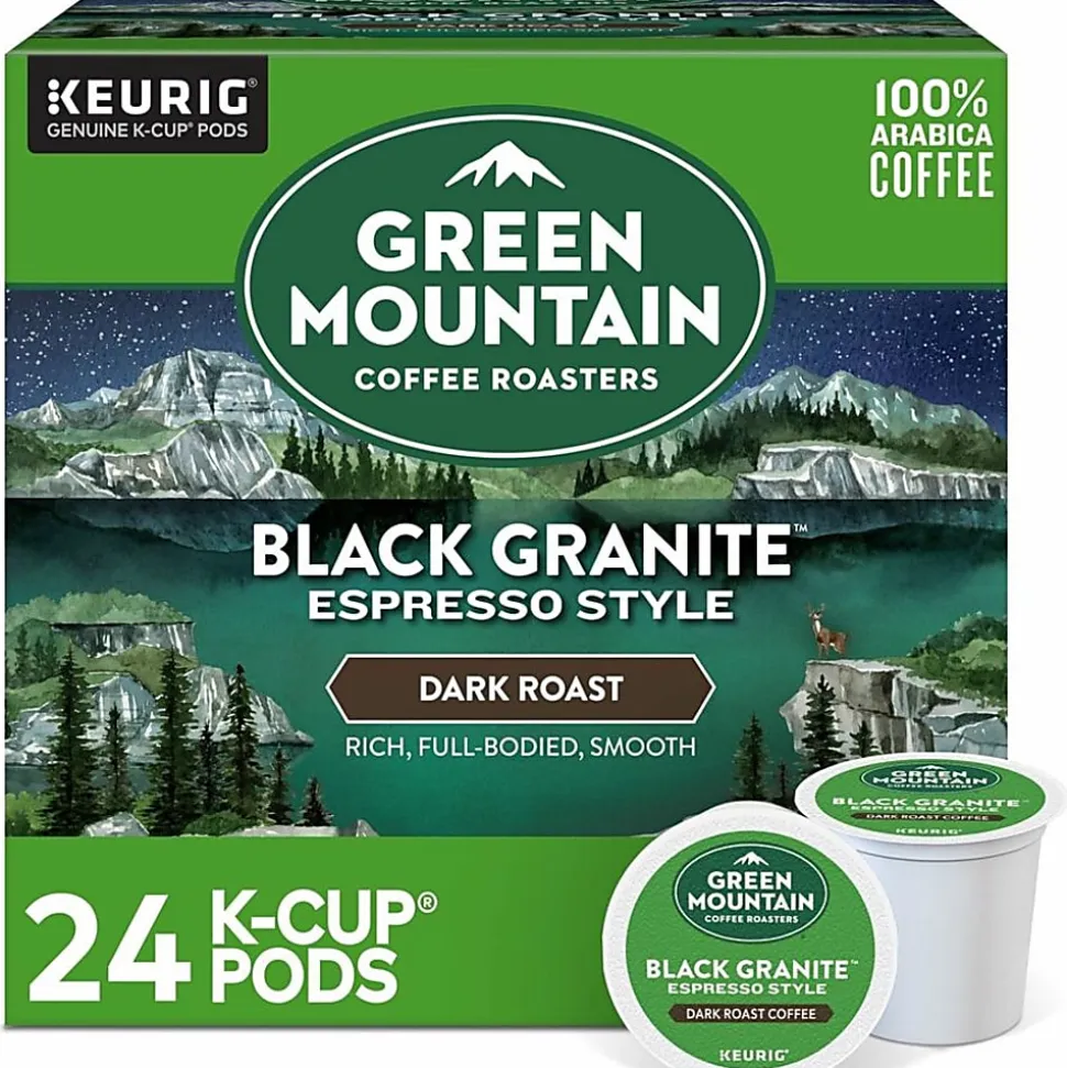 Green Mountain Coffee® Single-Serve Coffee K-Cup®, Black Granite Espresso, Carton Of 24 Pods