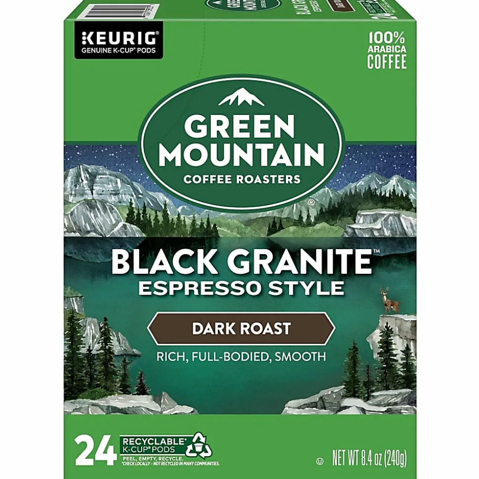 Green Mountain Coffee® Single-Serve Coffee K-Cup®, Black Granite Espresso, Carton Of 24 Pods