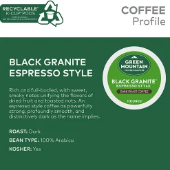 Green Mountain Coffee® Single-Serve Coffee K-Cup®, Black Granite Espresso, Carton Of 24 Pods