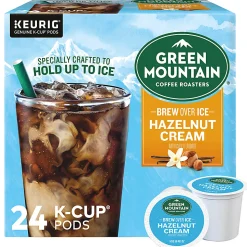 Green Mountain Coffee® Single-Serve K-Cup® Pods, Medium Roast, Brew Over Ice Hazelnut, Carton Of 24