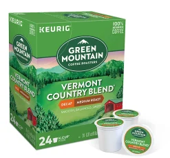 Green Mountain Coffee® Single-Serve Coffee K-Cup® Pods, Decaffeinated, Vermont Country Blend®, Carton Of 24