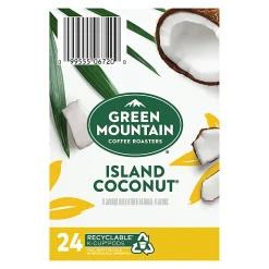 Green Mountain Coffee® Single-Serve Coffee K-Cup®, Island Coconut, Carton Of 24