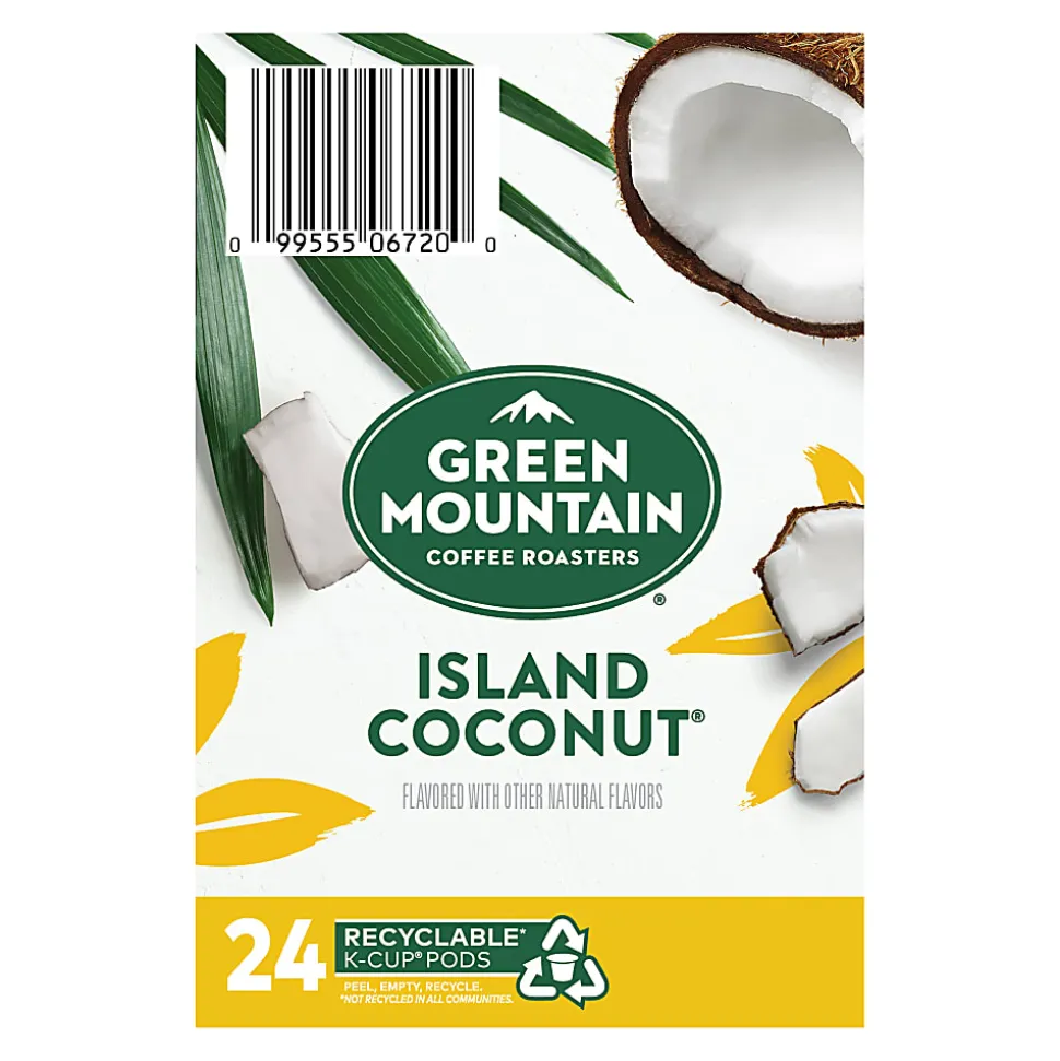 Green Mountain Coffee® Single-Serve Coffee K-Cup®, Island Coconut, Carton Of 24