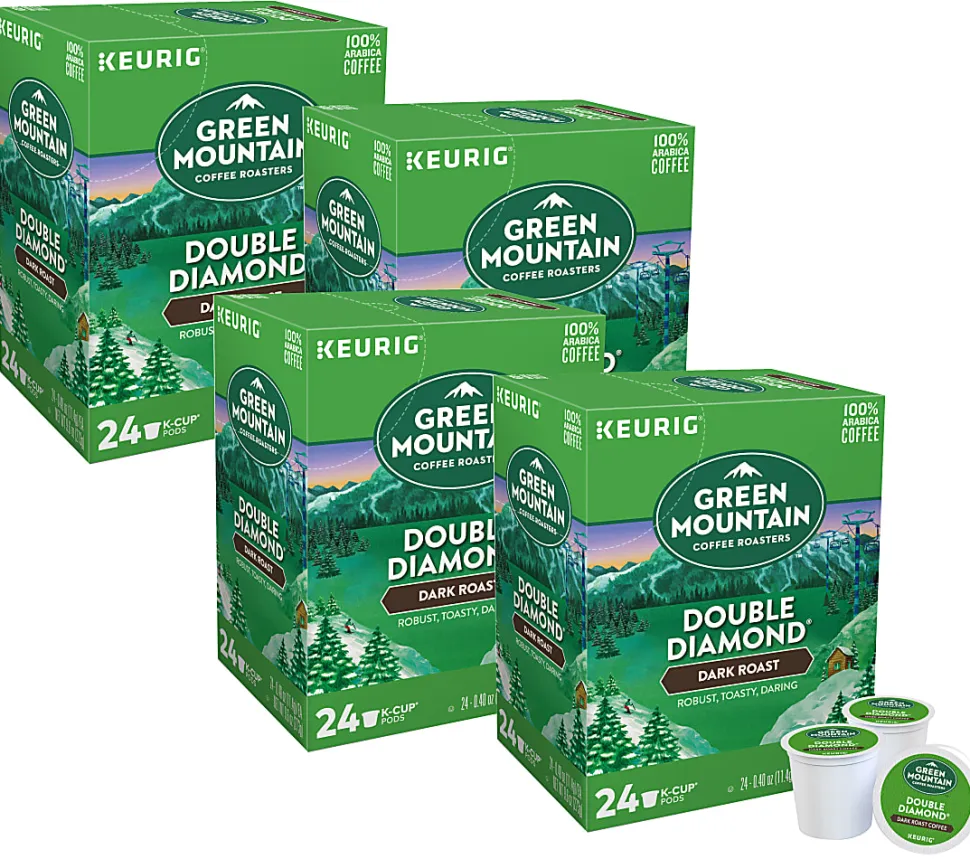 Green Mountain Coffee® Single-Serve Coffee K-Cup®, Double Black Diamond Extra-Bold, Carton Of 96, 4 x 24 Per Box