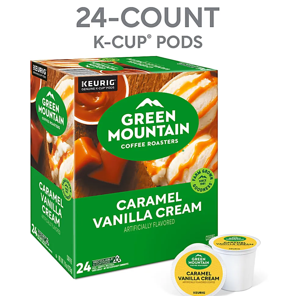 Green Mountain Coffee® Single-Serve Coffee K-Cup® Pods, Caramel Vanilla Cream, Carton Of 24