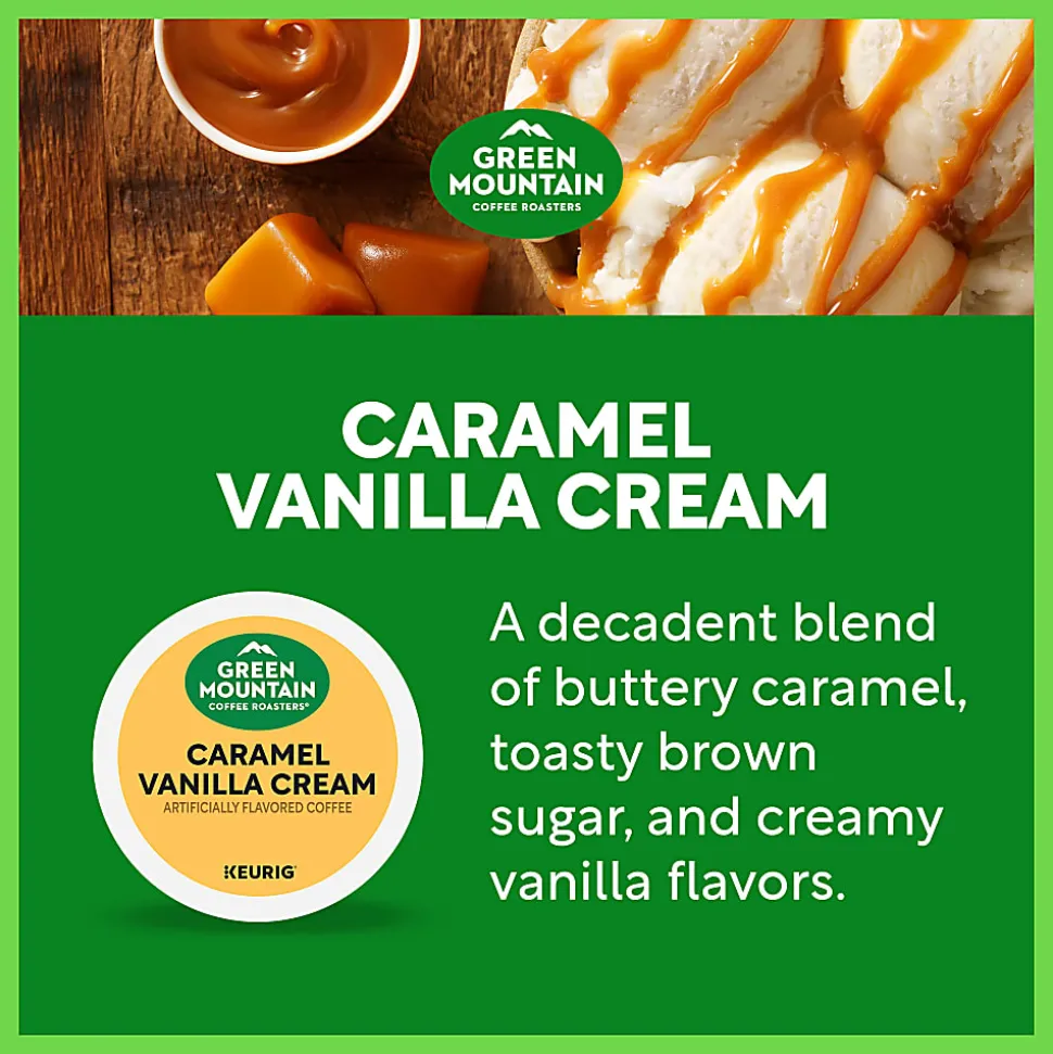 Green Mountain Coffee® Single-Serve Coffee K-Cup® Pods, Caramel Vanilla Cream, Carton Of 24