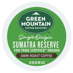 Green Mountain Coffee® Single-Serve Coffee K-Cup® Pods, Extra-Bold Roast, Fair Trade Organic Sumatra Reserve, Carton Of 24