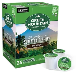 Green Mountain Coffee® Single-Serve Coffee K-Cup® Pods, Extra-Bold Roast, Fair Trade Organic Sumatra Reserve, Carton Of 24