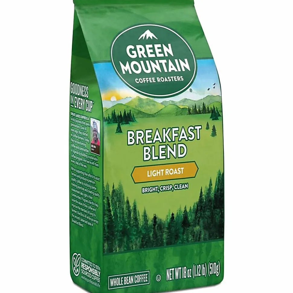 Green Mountain Coffee® Whole Bean Coffee, Breakfast Blend, 18 Oz Per Bag