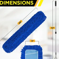 Gritt Commercial All-In-One Microfiber Dust Mop Set With 72