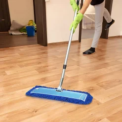 Gritt Commercial All-In-One Microfiber Dust Mop Set With 72" Telescopic Handle, 36", Blue/Silver
