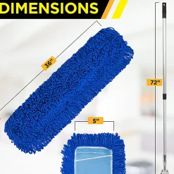 Gritt Commercial All-In-One Microfiber Dust Mop Set With 72