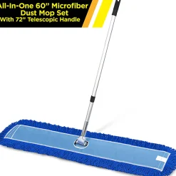 Gritt Commercial All-In-One Microfiber Dust Mop Set With 72