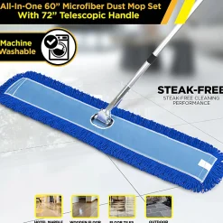 Gritt Commercial All-In-One Microfiber Dust Mop Set With 72