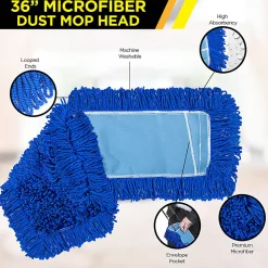 Gritt Commercial Microfiber Looped Dust Mop Pad Head, 36