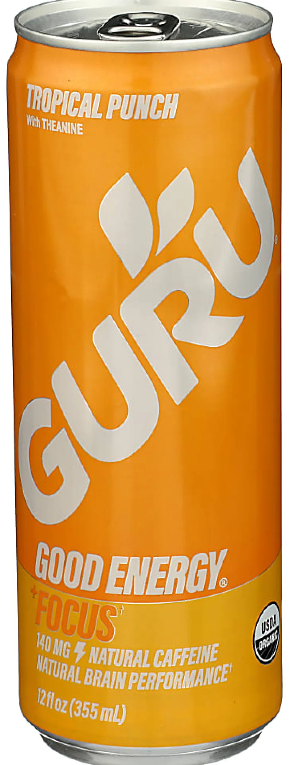 Guru Organic Energy Drinks, Tropical Punch, 12 Oz, Total Qty 24