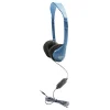HamiltonBuhl™ MS2-AMV Personal On-Ear Headphones With In-Line Microphone And TRRS Plug, Blue/Black