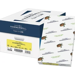 Hammermill® Colors Printer & Copy Paper, 10 Reams, Canary, Legal (8.5" x 14"), 5000 Sheets Per Case, 20 Lb