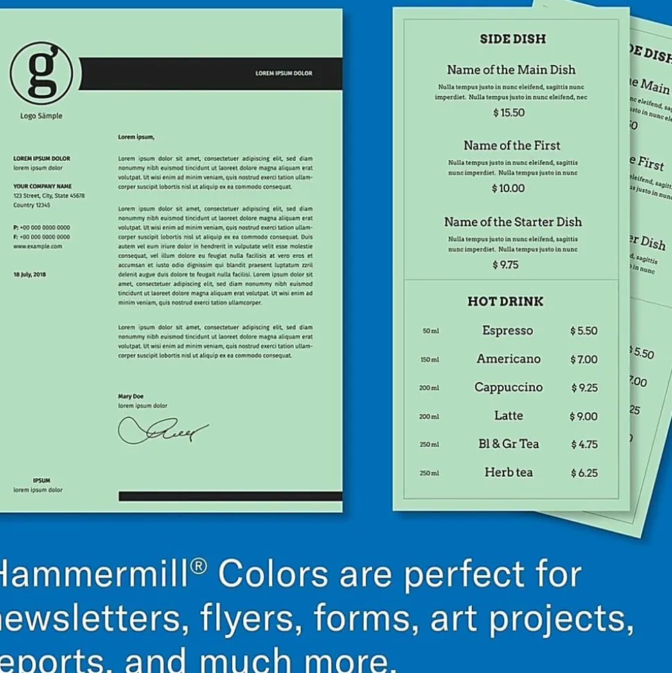 Hammermill® Colors Recycled Copy Paper, 10 Reams, Green, Letter (8.5" x 11"), 5000 Sheets Per Case, 20 Lb