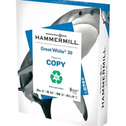 Hammermill® Great White 30 Copy Paper, 5 Reams, White, Letter (8.5" x 11"), 2500 Sheets Per Case, 20 Lb, 92 Brightness
