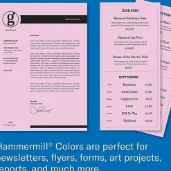 Hammermill® Multi-Use Color Copy Paper, 10 Reams, Lilac, Letter (8.5" x 11"), 5000 Sheets Per Case, 20 Lb