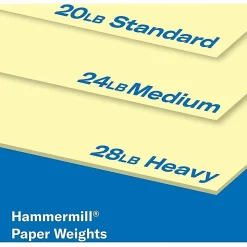 Hammermill® Multi-Use Color Copy Paper, 10 Reams, Canary, Letter (8.5" x 11"), 5000 Sheets Per Case, 20 Lb