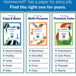Hammermill® Premium Color Multi-Use Printer & Copy Paper, 5 Reams, Photo White, Letter (8.5" x 11"), 2500 Sheets Per Case, 28 Lb, 100 Brightness
