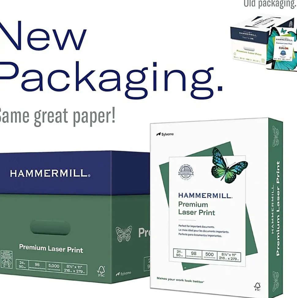 Hammermill® Premium Laser Paper, 10 Reams, Radiant White, Letter Size (8 1/2" x 11"), FSC® Certified, 24 Lb, 98 Brightness