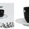 HappiCup Espresso Cups With Saucers, 1 Oz, Polka Dots, Set Of 2 Cups