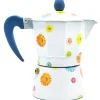 HappiKloc Flowers 3-Cup Espresso Coffee Maker, Multicolor