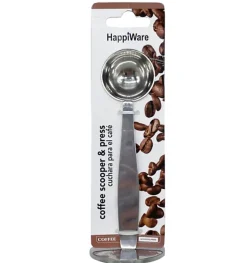 HappiWare Coffee Scooper And Press, 1 Oz, Stainless Steel