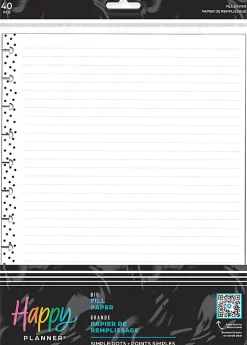 Happy Planner Big Filler Paper, 8-1/2" x 11", Simple Dots, Pack Of 40 Sheets