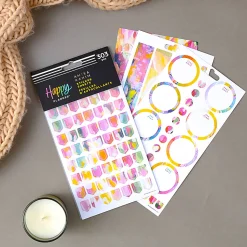 Happy Planner Bright & Brushy Sticker Sheets, Pack Of 10 Sheets, 303 Total Stickers