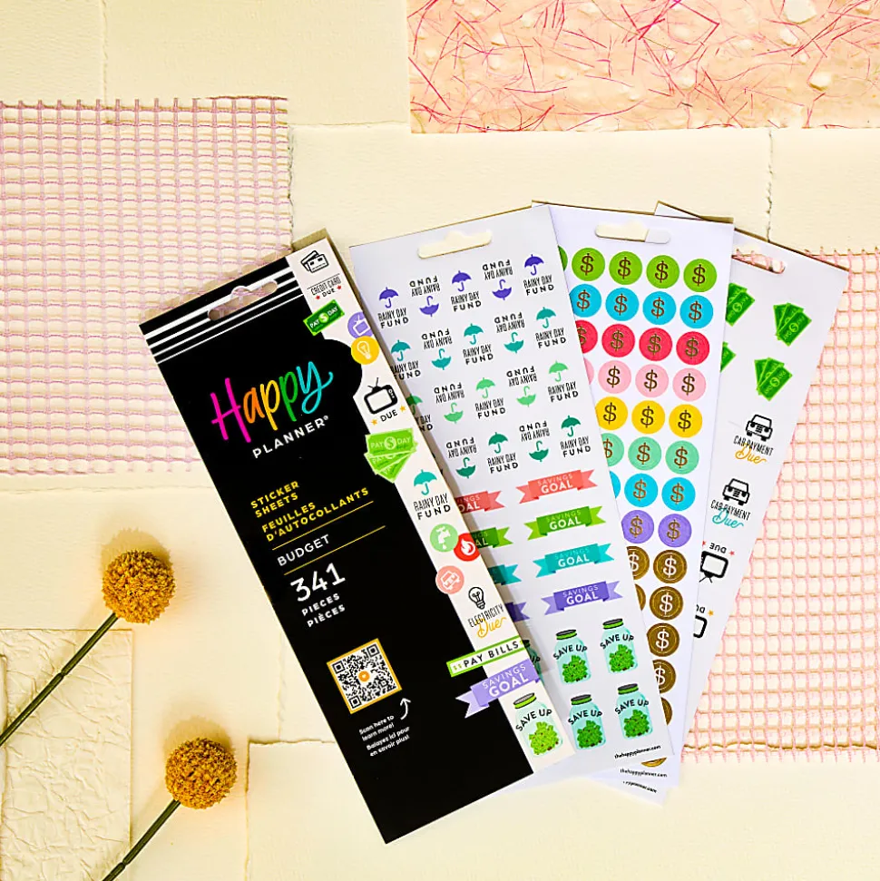 Happy Planner Budget Financial Sticker Pack, Multicolor, 8 Sticker Sheets, 341 Total Stickers