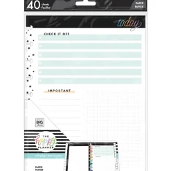 Happy Planner Classic Filler Paper, 40 Sheets, 7" x 9-1/4", Neutral Florals