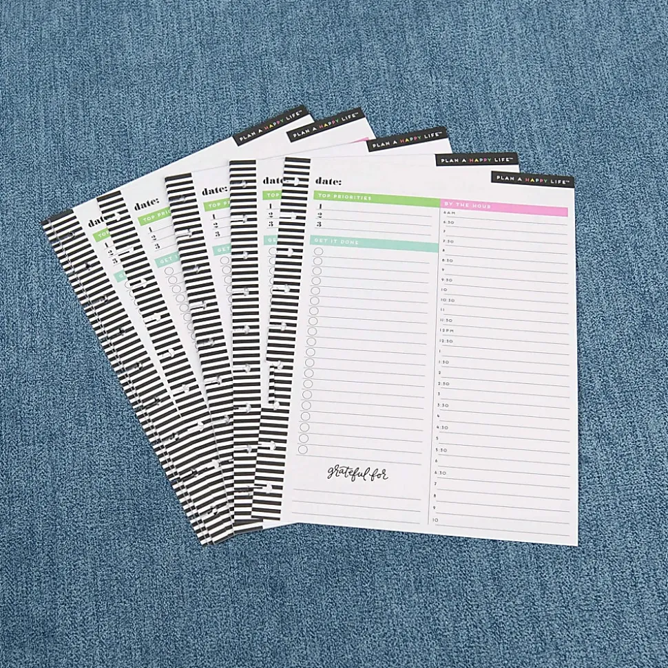 Happy Planner Classic Filler Paper, 40 Sheets, 7" x 9-1/4", Daily