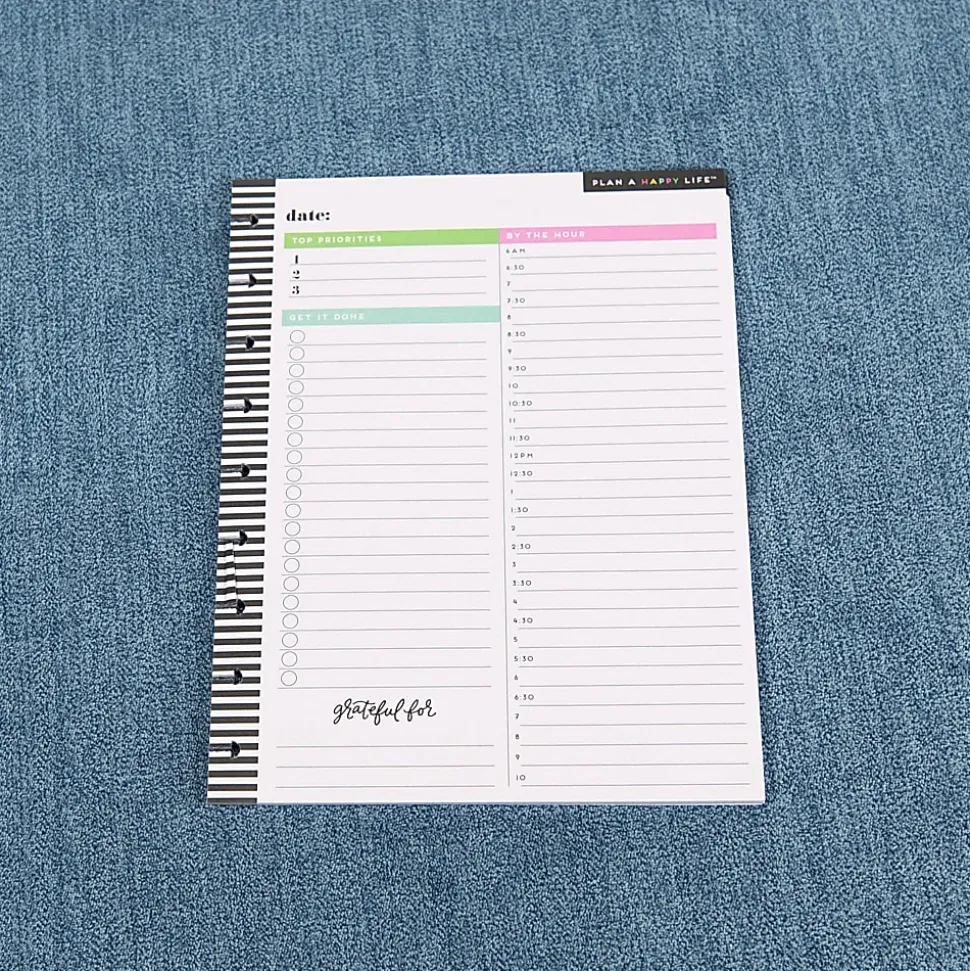 Happy Planner Classic Filler Paper, 40 Sheets, 7" x 9-1/4", Daily
