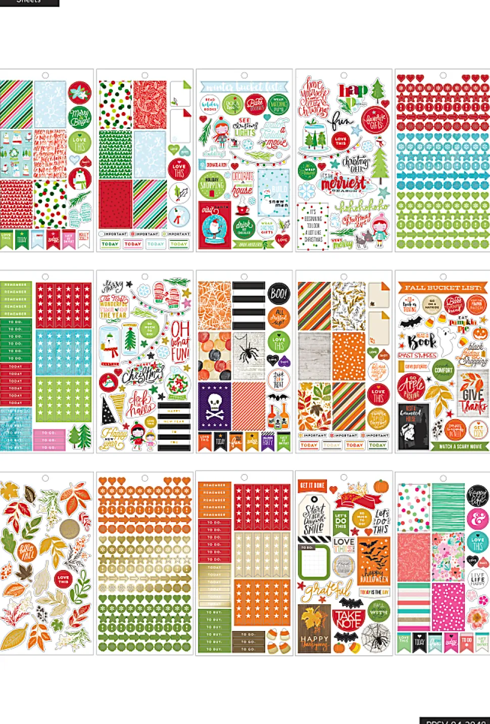 Happy Planner Classic Stickers, 9"H x 4-3/4"W x 1/4"D, Seasonal, Value Pack Of 1,557 Stickers