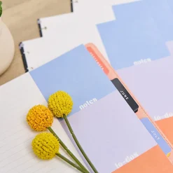Happy Planner Dotted Lined Classic Filler Paper, Bright Energy, 7" x 9-1/4”, Total Qty 40 Sheets