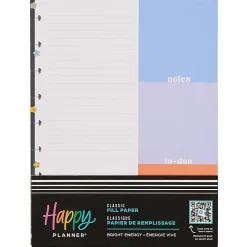 Happy Planner Dotted Lined Classic Filler Paper, Bright Energy, 7