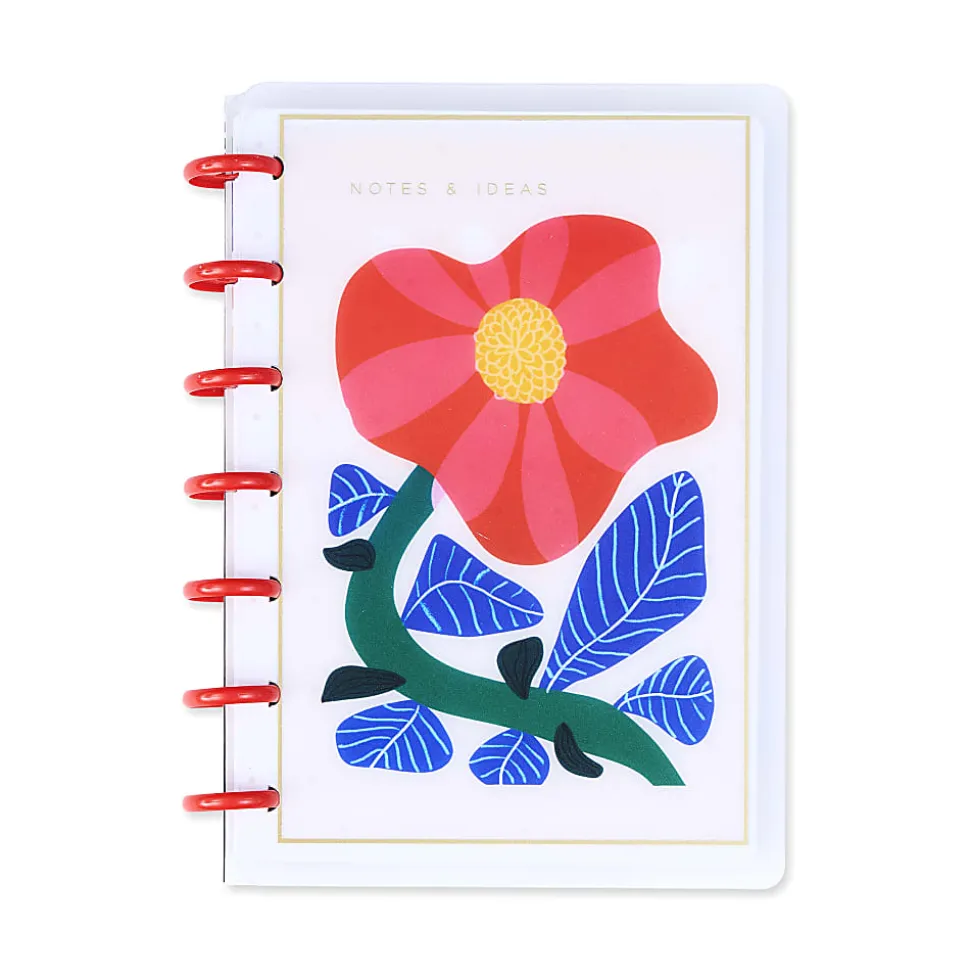 Happy Planner Mini Disc Bound Notebook, 4-5/8" x 7", Dotted Rule, 60 Sheets, Pop Of Joy
