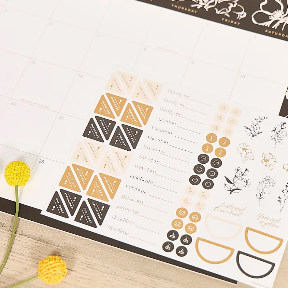 2026 Happy Planner 12-Month Desk Calendar, 22” x 17”, Mod Silhouette, January To December, CD00212003
