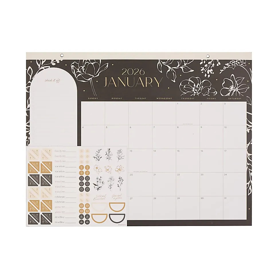 2026 Happy Planner 12-Month Desk Calendar, 22” x 17”, Mod Silhouette, January To December, CD00212003