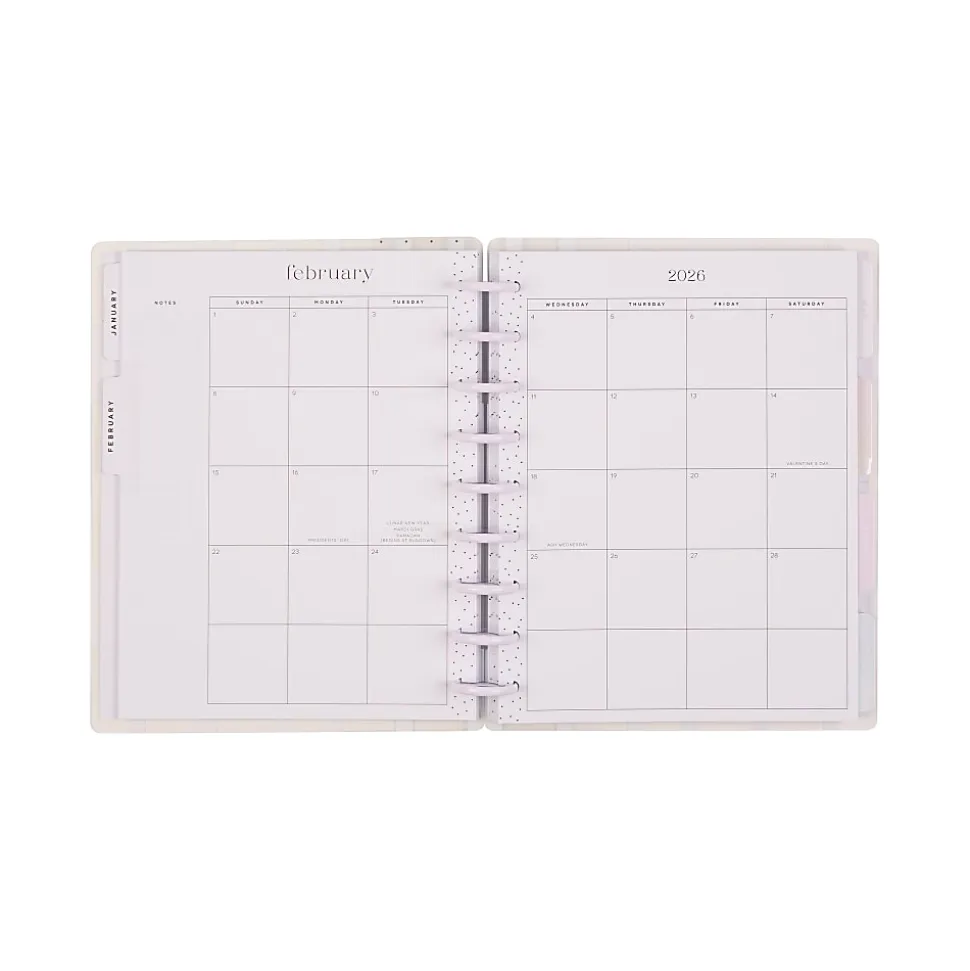 2026 Happy Planner Monthly/Weekly Classic Disc Bound Planner, 7" x 9-1/4", Opal Aura, January To December, PD0076C014