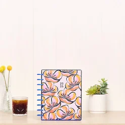 2026 Happy Planner Monthly/Weekly Classic Dated Disc Bound Planner, 7" x 9-1/4", Flower Burst Pink, January To December, PD0076C018