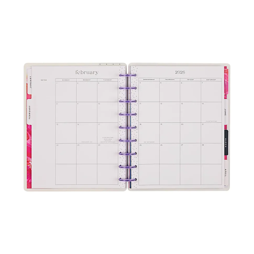 2026 Happy Planner Monthly/Weekly Classic Disc Bound Planner, 7" x 9-1/4", Fluid Fusion, January To December, PD0076C014